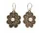 Vintage Styled Silver Earrings with Pearl Front View