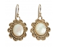 Antique looking Vintage Silver Earring with Motehr of Pearl Front View