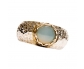 Gold & Silver Hammered Ring with Moonstone front view