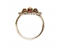 Gold and Silver Vintage Ring with Six Garnets vertical view
