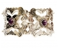 Vintage Silver Bracelet with Purple Amethysts close up