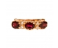 Rose Gold Vintage Ring with Red Garnets front view