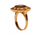 Rose Gold Vintage Ring with Red Garnet vertical view