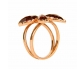 Rose Gold Vintage Ring with Red Garnets vertical view
