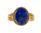 14k Gold Vintage Ring with Lapis Lazuli front view