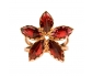 Rose Gold Vintage Ring with Red Garnets front view
