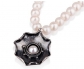 Vintage Silver Pearl Necklace front view