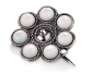 Silver Vintage Style Mother of Pearl Brooch front view