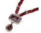 Antique Style Silver and Ruby Necklace Side View