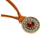 Vintage pendant with 14 opals and one garnet