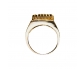 Vintage Style silver and Gold Ring with mother of pearl ring vertical view