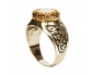Vintage Style silver and Gold Ring with pearl vertical Side