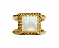 14k Gold Vintage Ring with Pearl front view