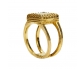 14k Gold Vintage Ring with Pearl vertical view
