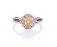 Gold vintage ring with Citrine trimmed in diamonds front view