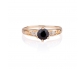 Antique Looking Gold and Black Diamond Ring Front View