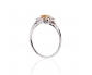 Gold vintage ring with Citrine trimmed in diamonds vertical view