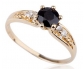Antique Looking Gold and Black Diamond Ring Side View