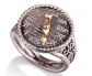 Gold and Silver Clock Designed Vintage Ring side view
