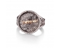 Gold and Silver Clock Designed Vintage Ring front view
