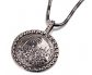 Vintage Silver Jerusalem Portrait Necklace front view