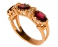 Rose Gold Vintage Ring with Red Garnets side view