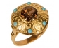 Gold Vintage Ring with a Brown Topaz side view