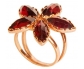 Rose Gold Vintage Ring with Red Garnets side view