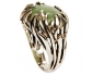 Silver Vintage Ring with Aventurine Stone side view