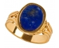 14k Gold Vintage Ring with Lapis Lazuli side view