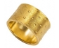 14K Gold Vintage Style ring wide band - side view