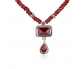 Antique Style Silver and Ruby Necklace Front View
