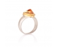 Vintage Style Gold and Silver Ring with Chalcedony Vertical View