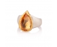 Vintage Style Gold and Silver Ring with Chalcedony Front View