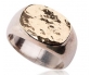 Vintage Style Gold and SIlver Stamp Ring Side View
