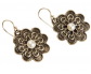 Vintage Styled Silver Earrings with Pearl Side View
