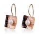 Gold Vintage Pearl Earrings front view